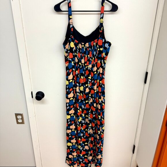 41 Hawthorn L Black Multicolor Abstract Beatriz Clean Maxi Dress with Slit - Picture 9 of 9